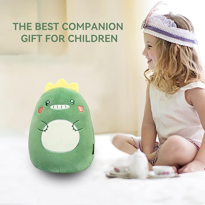 Kids Travel Pillow - 2-in-1 Deformable Kids Neck Pillow for Traveling, Soft U-Shaped Pillow with Adorable Animal Design, Comfy Sleep and Play, Ideal for Airplanes Travel - Dinosaur