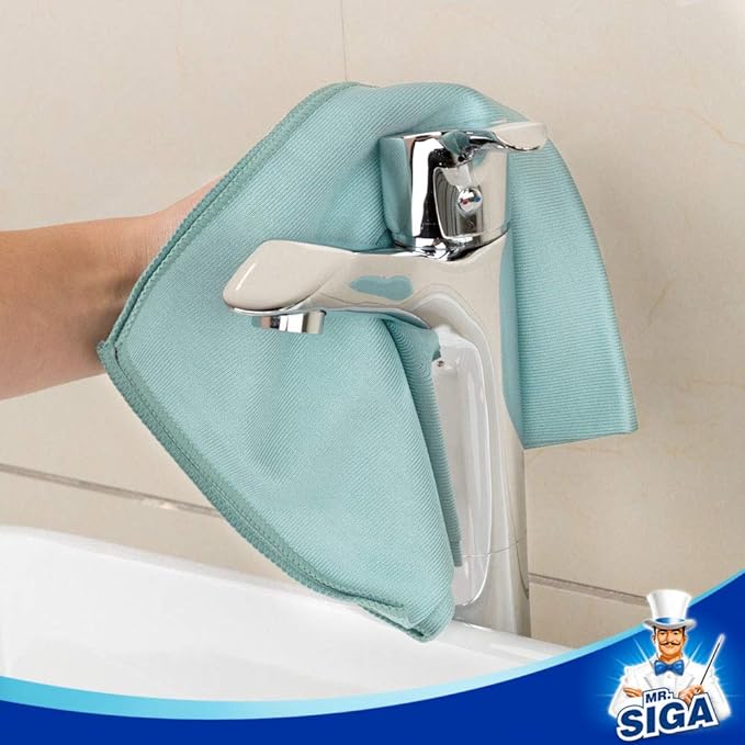 MR.SIGA Ultra Fine Microfiber Cloths for Glass, Pack of 6, 35 x 40 cm 13.7" x 15.7"