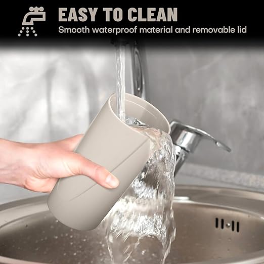 Car Trash Can Bin with Lid - Car Garbage Can Cup Holder - Light Beige Mini Leakproof Vehicle Garbage Bin with 40pcs Trash Bags-Automotive Organizers and Storage for Front Back Seat Accessories