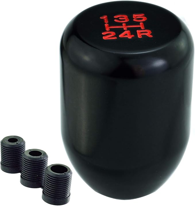 Lunsom 5 Speed Shifter Knob, Aluminium Alloy Gear Shifter Stick Handle Manual Shifting Lever Head Fit Most Auto Manual Transmissions (Black)