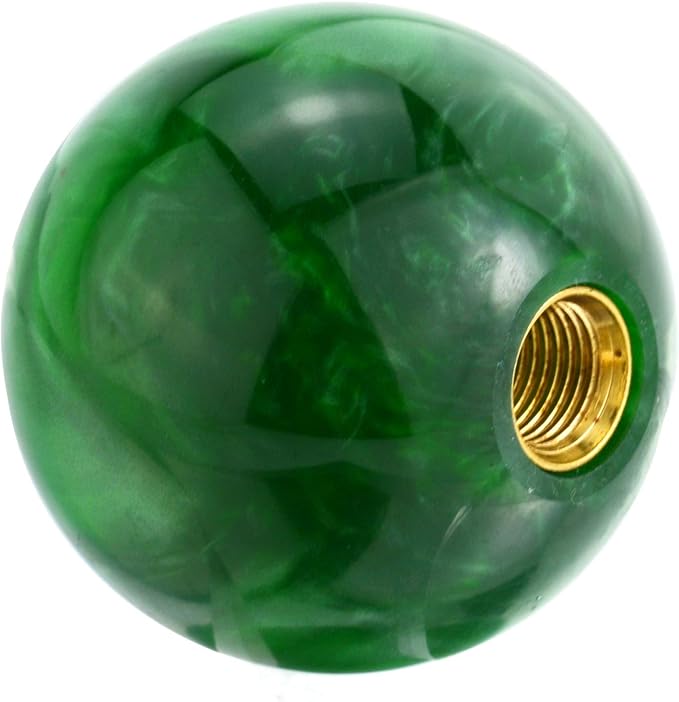 Lunsom Round Shift Knob, Ball Shape Gear Shifter Lever Head Shift Ball Car Stick Handle Fit Most Automatic Manual Transmission Vehicle (M8x1.25, Green)