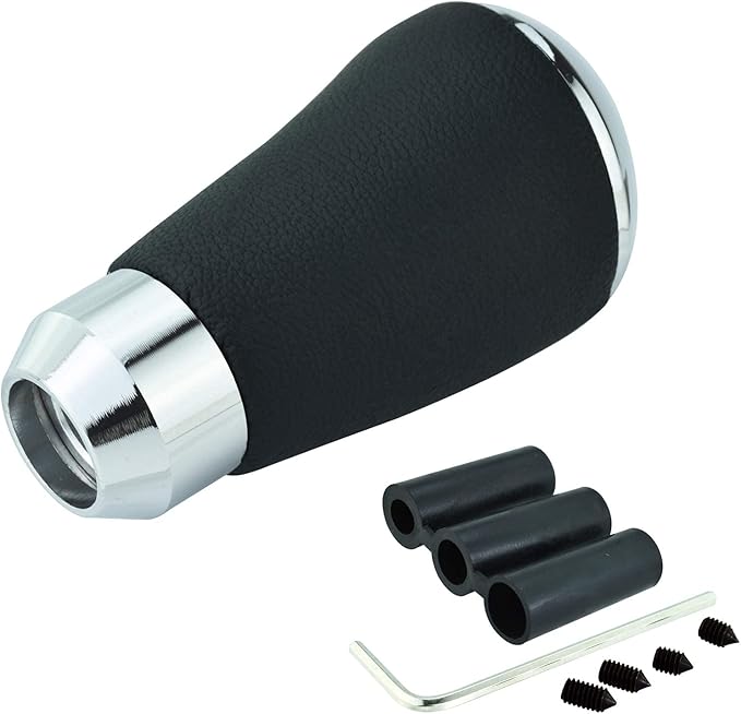 Lunsom 5 Speed Gear Shift Knob, Manual Automatic Gear Stick Head Leather Car Stick Shifting Lever Shifter Handle Fit Most Transmission Vehicle (Black)