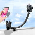 Car Phone Mount for Collapsible Grip/Socket Mount User,Windshield/Dashboard/Vent Phone Holder with Strong Suction Cup,13-Inches Long Arm Gooseneck Cell Phone Cradle for Swappable Grip Stand