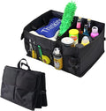 Trunk Organizer, Storage Box - 52L Large Capacity Collapsible Multi Compartments Organizer, Portable Storage Box for Most Cars/SUV, Waterproof Oxford Fabric, Black