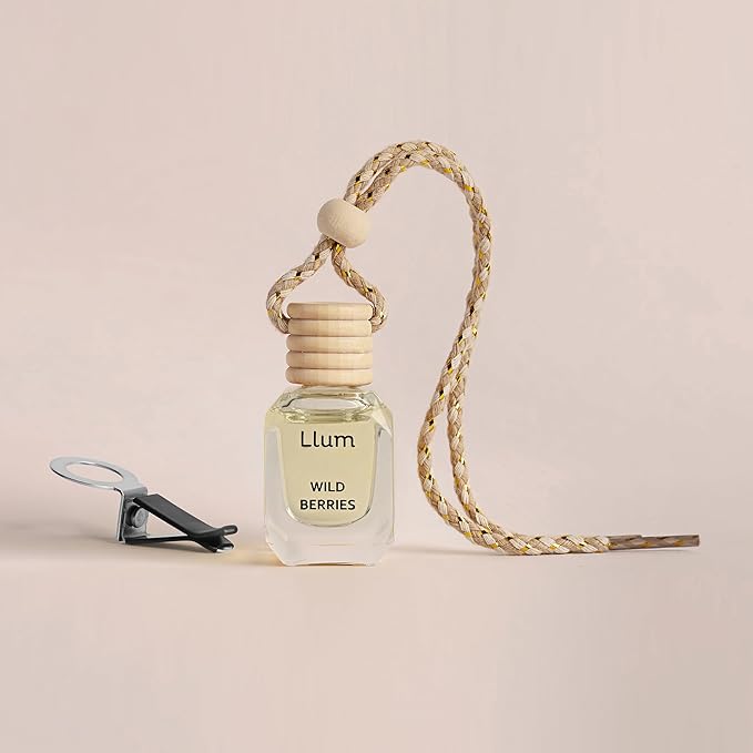 Wild Berries Hanging Air Freshener for Car, Home | with AC Vent Clip |10ml, 0.34 fl.oz|Luxury, Organic, Toxin-Free, Alcohol-Free Perfume |Interior Accessory for fresh Aroma|Long Lasting Fragrance