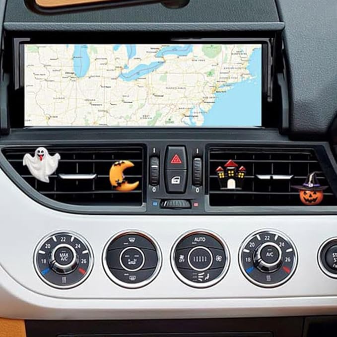 ZOSTLAND Grimace Pumpkin Car Air Vent Clip Decoration,Odd Car Air Fresheners,Terrible Ghost and Moon Automotive Interior Decoration Accessories, Personalized Car Decorations, (5pcs Halloween)