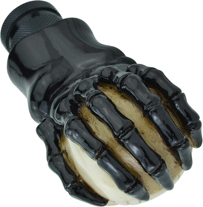 Lunsom Skull Shifter Knob Hand Bone Resin Car Transmission Shifter Stick Handle Head Fit Automatic Manual Vehicle (Black White)