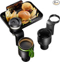 Car Cup Holder Expander 2 Pack with Large Size Detachable Food Tray, Car Drink Holder Adapter with Solid Base - Fits Yeti, Hydro Flask, 32/40 oz, Road Trip Essential Car Travel Accessories