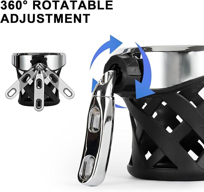 Motorcycle Cup Holder Drink Handlebar Cup Holder for Harley Dyna Sportster XL 883 1200 Softail Fat Boy Touring Road King Electra Street Tour Glide (Silver)