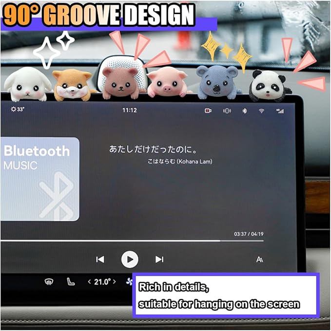 6PCS Car Navigator Screen Ornaments, Dashboard Ornaments, Funny Car Display Decoration, Interior Decors Ornament Accessories for Women Funny Gifts (Climbing Animals)