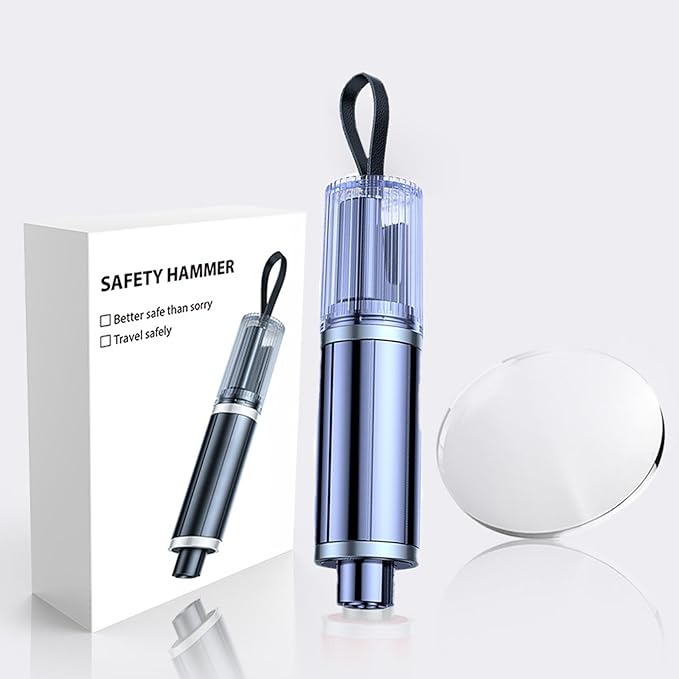 Safe Life Hammer Car Escape Tool and Seatbelt Cutter (Blue)