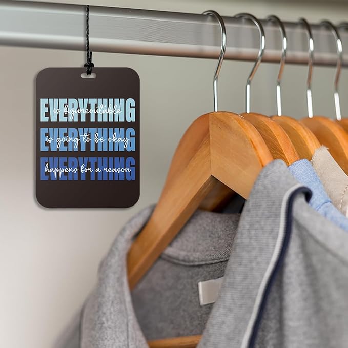 4Pcs Blue and Black Positive Affirmations Car Air Freshener Hanging Inspiration Car Accessories Gifts for Women Men Teen Boy Cute Air Freshener for Interior Car Mirror Home Wardrobe Decor