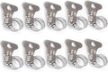 10-Piece Set of 304 Stainless Steel Hose Clamps, Adjustable Spiral Hose Clamps, Key type hose clamps for Plumbing, Automotive, Mechanical and More Applications.(Size:6-12mm【1/4"-1/2"】)