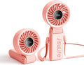 JISULIFE Handheld Fan Life7 – Ultimate Flexibility: High-Power Motor, LED Display, 19.5 Hrs Cooling, 5000mAh Rechargeable, 5-Speed, Foldable Design, 3-IN-1 Portable Fan for Travel Cruise Beach(Pink)