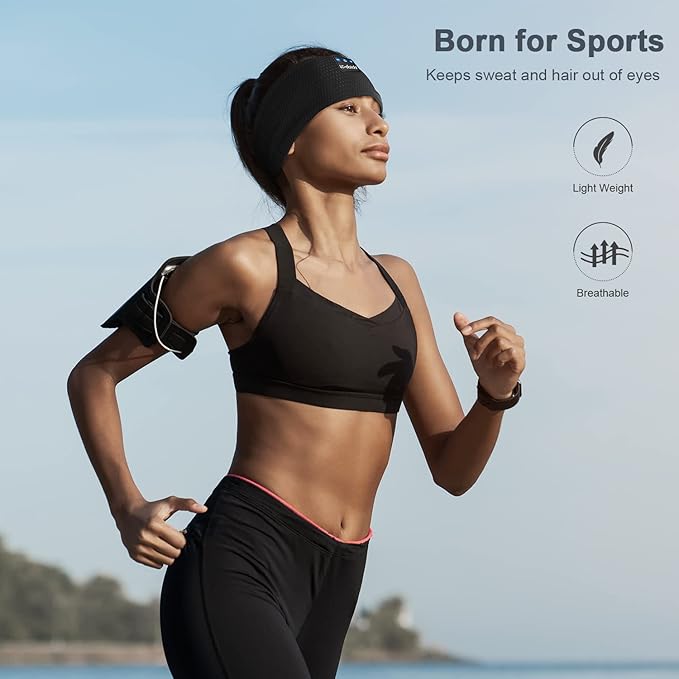 LC-dolida Sleep Headphones Headband Bluetooth 5.4, Headband Earphones Wireless with USB C Charge Port, Sleep Mask for Sleeping, Sports, Gifts, Workout, Jogging, Yoga, Insomnia, Air Travel, Meditation