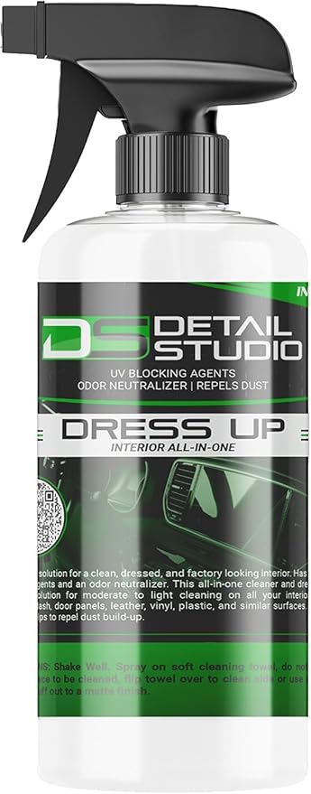 Dress Up, Interior Car Cleaner & Shiner for Car Care and Detailing, Cleaner for Dashboards, Screens, and other Surfaces (Safe Cleaning on Leather, Vinyl, Plastic & More) (32 Fl. Oz)