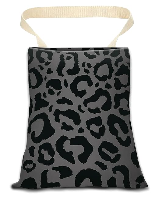 Car Garbage Can, Hanging Car Trash Can Bag for Accessories, Vehicle, Travelling, Camping, Back Seat Organizer, Luxury Black Leopard