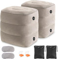 YSJILIDE Inflatable Travel Foot Rest Pillow, Travel foorest Pillow for Kids/Adults, Adjustable 3 Layers Height Leg Rest Pillow, Great for Living Room, Train, car (2 Pack)