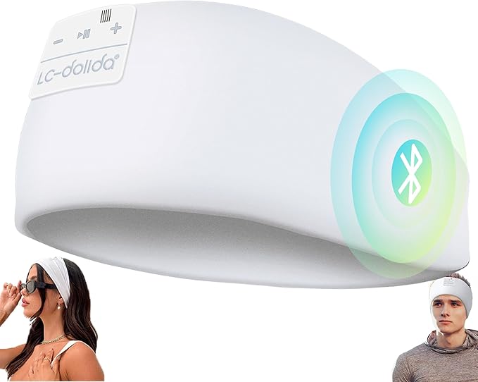 LC-dolida Sleep Headphones Bluetooth 5.4 | Headband Headphones Earphones Wireless | Sleep Mask for Sleeping, Sports, Gifts, Workout, Jogging, Yoga,Insomnia, Air Travel, Meditation