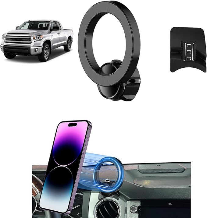 PZK Car Phone Mount for Toyota Tundra 2014 2015 2016-2020 2021 Accessories Custom Air Vent Phone Holder Compatible with Magsafe Hands Free 360° Rotation Cell Phone Automobile Cradles