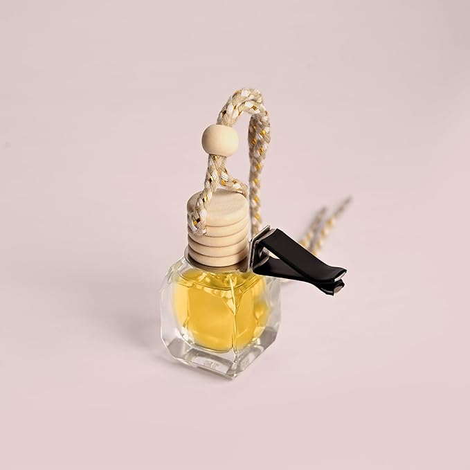 Amber Vanilla Hanging Air Freshener for Car, Home | with AC Vent Clip |10ml, 0.34 fl.oz|Luxury, Organic, Toxin-Free, Alcohol-Free Perfume|Interior Accessory for fresh Aroma|Long Lasting Fragrance