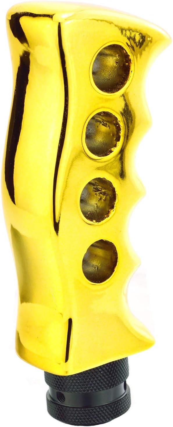 Lunsom Car Grip Shift Knob, Gear Shift Lever Knob Shifter Car Shifting Transmission Shifter Stick Head Fit Most Manual Vehicle (Gold)