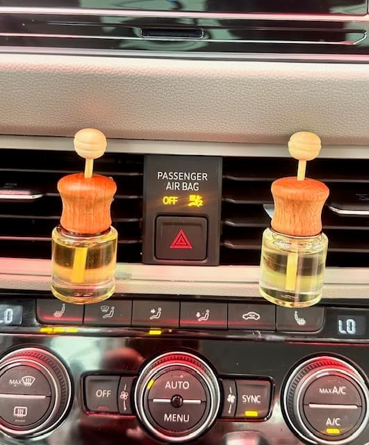 Car Air Freshener and Essential Oil Diffuser with Vent Clip, Handmade Long Lasting Scent, Eliminate Unwanted Odors, Organic & Vegan, 130 Fragrances (Butter Rum Lifesaver, Single Diffuser)