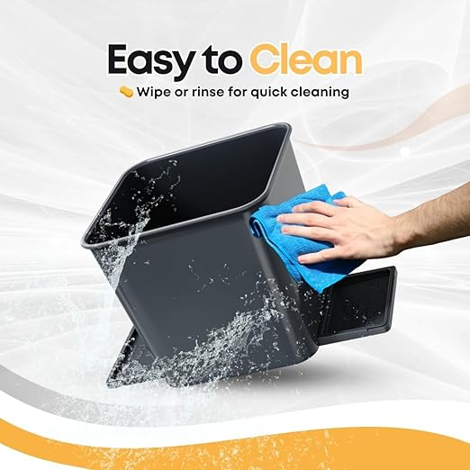 Car Trash Can for Vehicles Leakproof Compact Garbage Bin w/ Stability Flap, Anti-Slip Base, Portable Trash Holder for Cars, Trucks, SUVs, Minivans Compact, Auto Container Organizer (Gray, Small)