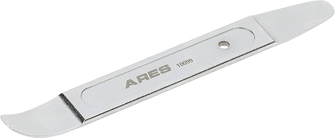 ARES 10099 - Compact Double End Metal Skin Wedge Prybar Tool - Durable Prybar Removes Trim, Paneling, Fasteners, and More - Compact Design with Curved and Straight Ends for Increased Versatility