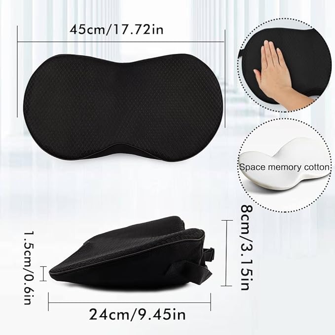 Car Seat Cushion, Car Memory Foam Seat Cushion, Car Seat Wedge Cushion, Back Support, Pain Relief for Road Driving Long Trip Essentials(Black)