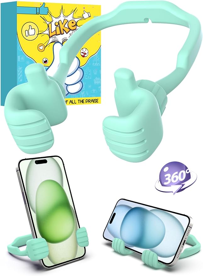 Valentines Day Gifts for Men Women Teens Kids: Thumbs Up Lazy Phone Stand Holder for Desk Funny Gadgets Teenage Boys Girls Dad Father Mother Mom Husband Wife Adults Who Have Everything