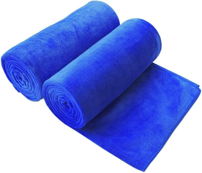 JML Microfiber Bath Sheet Towels, Extra Large Bath Towel for Adult, 2 Pack, 40" x 80", Super Absorbent, Fast Drying, Soft for Body, Shower,Sauna,Yoga,Sport, Fitness,Gym, Dark Blue