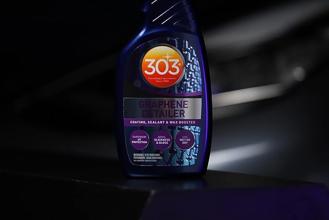 303 Products Graphene Detailer Spray, Enhances Gloss & Protection on Existing Coating, Sealants & Waxes, UV Protectant, Drying Aid, Add Ceramic Graphene Protection, Waterless Car Detailing Spray, 16oz