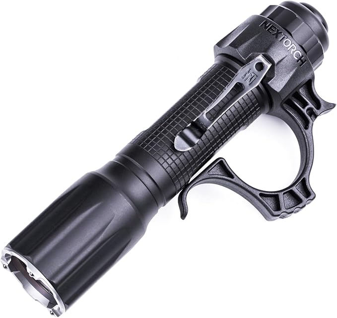 NEXTORCH TA30D Tactical Flashlight 2200 Lumens, Waterproof Hight Lumens Bright Powerful Pocket EDC Rechargeable Flashlight with 5 Modes & Strobe & Ring for Tactical Emergency Outdoor Night Search