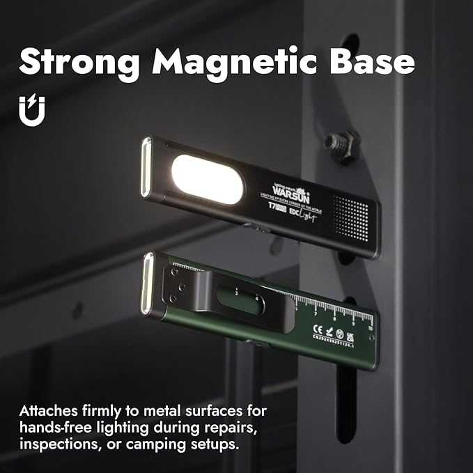 WARSUN Compact Multi-Mode Pocket LED Flashlight - 675LM, USB-C Rechargeable, IPX4, Dual Material, Red/Blue Strobe, for Everyday Carry & Travel