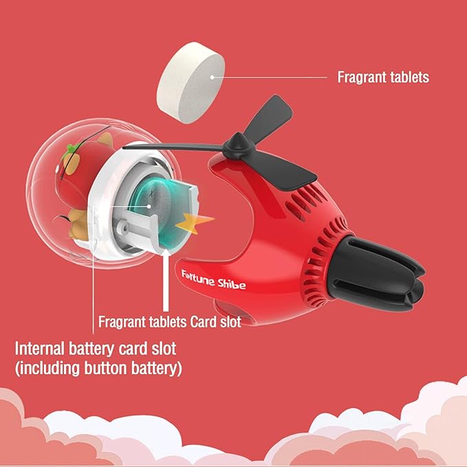 2 Pcs Pilot Car Air Freshener, Cute Dog Car Vent Clip Air Freshener Automotive Air Outlet Fan Diffuser, Automotive Interiors Vent Decoration (Red+Green)