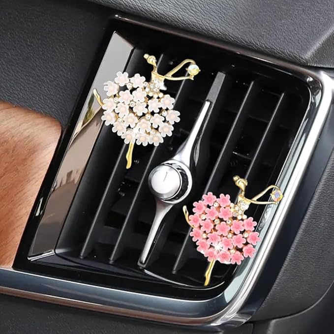 ZOSTLAND Rhinestone Car Decorative Clip,Car Air Fresheners,Metal Vent Clip,Bling Auto Air Vent,Personalized Automotive Interior Decoration Accessories,Auto Decor Gift for Women,Men(3pcs Dancers)