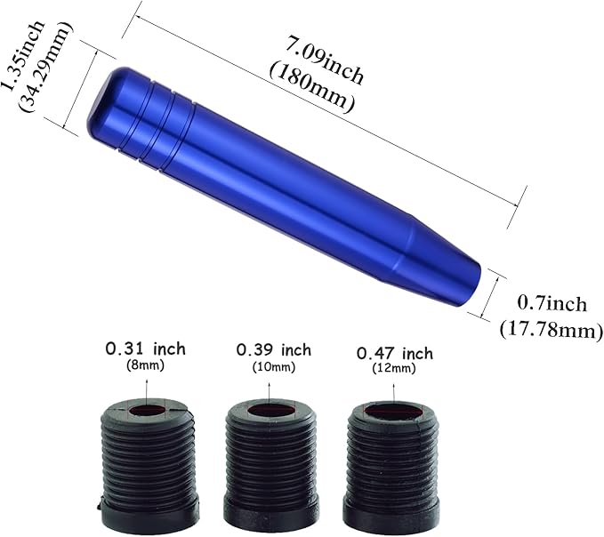 Abfer Tall Shift Knob Car Long Shifting Head Replace Weighted Gear Stick Shifter Knob Extension Fit Most Manual Automatic Transmission Vehicle, Blue