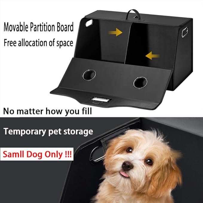 Leather Trunk Organizer,Foldable,Multi-Compartment,With Breathable Holes for Car SUV Truck MPV,Camping Picnic,Home Small 15 * 13.7 * 13.7 inch Orange