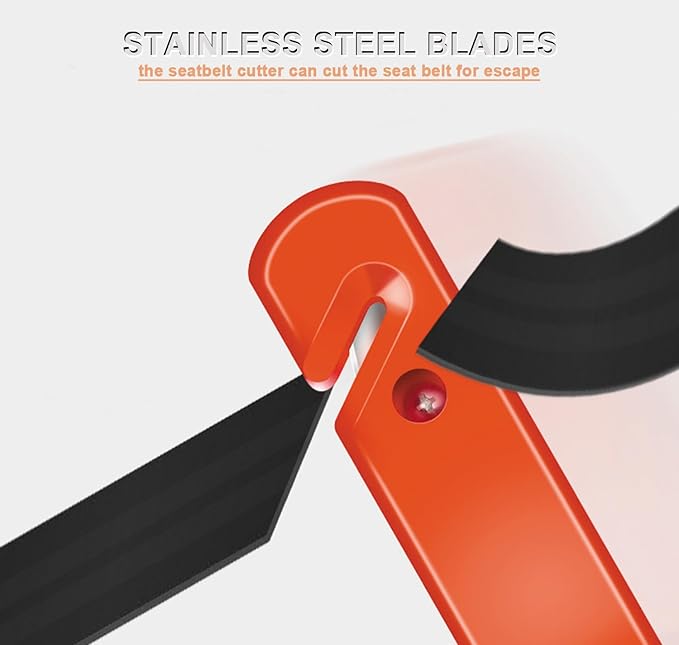 2-Pack Car Safety Hammer Seatbelt Cutter, Auto Emergency Escape Hammer with Window Glass Breaker and Seat Belt Cutter, Striking Red Escape Tool for Car Accidents