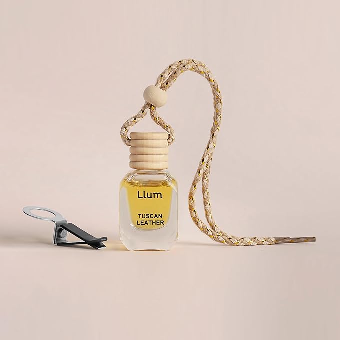 Tuscan Leather Hanging Air Freshener for Car, Home | with AC Vent Clip|10ml, 0.34 fl.oz|Luxury, Organic, Toxin-Free, Alcohol-Free Perfume|Interior Accessory for fresh Aroma|Long Lasting Fragrance