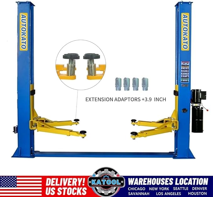 10000lbs Two Post Car Lift, Auto Lifts, 2 Post Lift, Double Safety Lock Release 2-Post Car Lift Hoist Equipment for Home Garage and Shop, Automotive Truck Clear Floor Lift