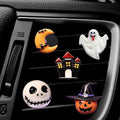 ZOSTLAND Grimace Pumpkin Car Air Vent Clip Decoration,Odd Car Air Fresheners,Terrible Ghost and Moon Automotive Interior Decoration Accessories, Personalized Car Decorations, (5pcs Halloween)