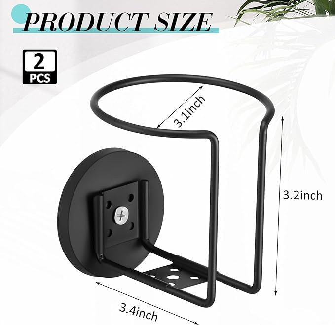 Treela Magnetic Cup Holder Magnetic Drink Holder Dual Purpose Magnetic Cup Caddy for Tractor Mower Truck School Bus Car Treadmill Toolbox Boat Yacht Refrigerator RV Apartment Courtyard, Black (2)