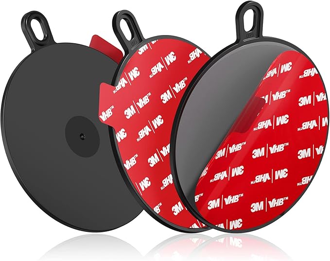Dashboard Pad Mounting Disk for Suction Cup, 95mm (3.74") Heat Resistant Adhesive Disc for Dash Camera Windshield Holder, GPS, Tablet, Car Phone Bracket Base with Sticky Adhesion Replacement 3 Pack