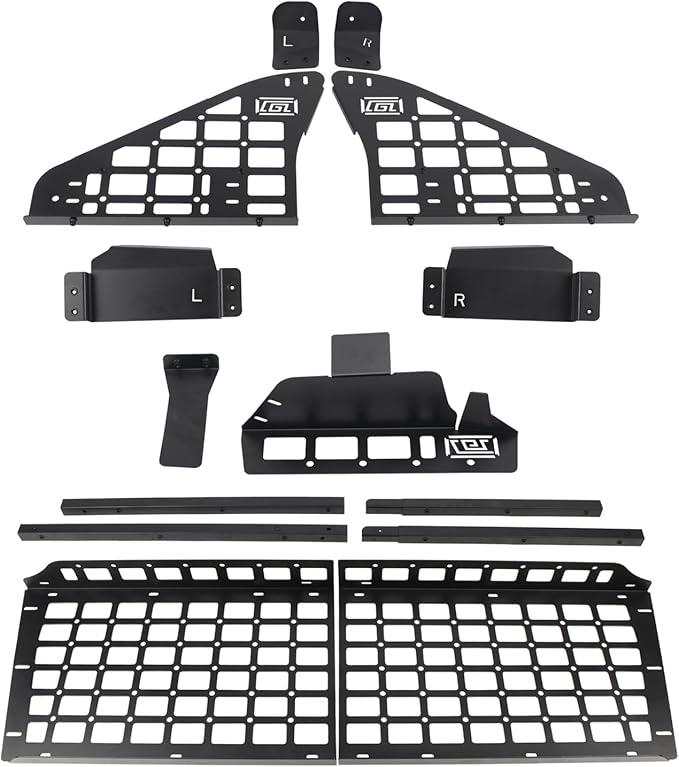 HIGH FLYING Car Accessories for Volvo XC60 2018-2025 Modular System Molle Panels Storage Trunk Shelf Luggage Storage Carrier Trunk Organizer Aluminum Alloy (Side Panels+Trunk Shelf+Storage Box)