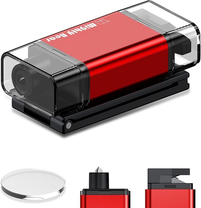 MightY Bear Car Window Breaker Seatbelt Cutter, 2-in-1 Car Emergency Tool, Underwater Glass Breaker for Traffic Accidents and Family Rescue - Red