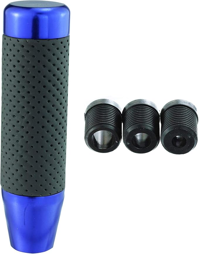 Abfer Weighted Shift Knob Short Stick Gear Shifter Adapter Leather Shift Knobs for Most Automatic Manual Vehicle Trucks,Blue
