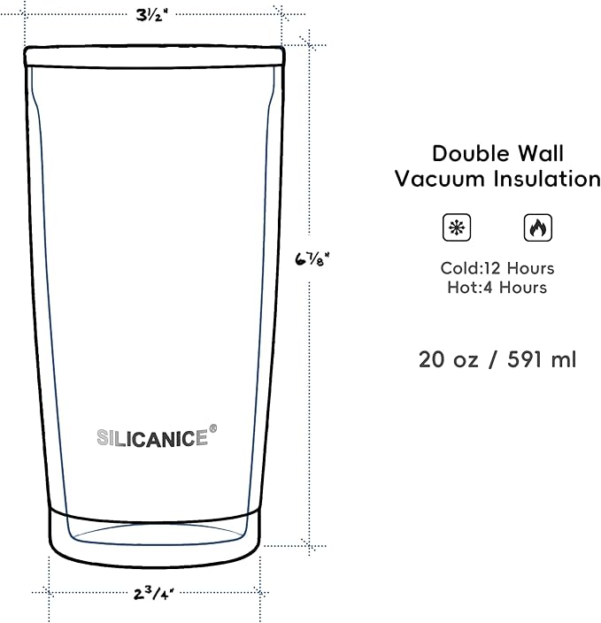 20oz Vacuum Insulated Tumbler - Double Wall Stainless Steel Coffee Mug with Detachable Slider Lid, BPA Free, Car Cup Holder Compatible - Gym/Office/Travel/Home - Metal Gray