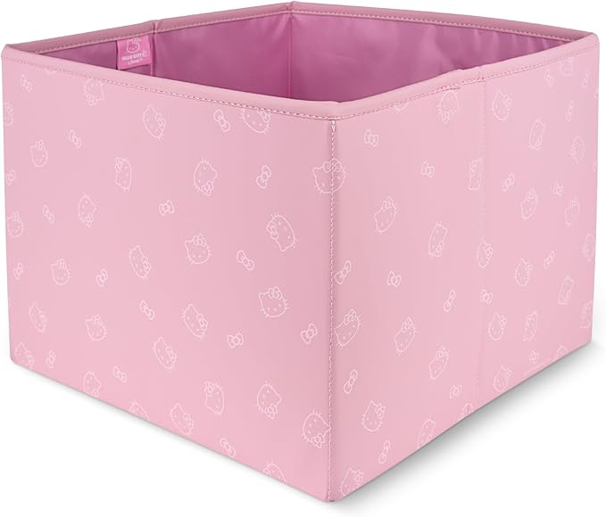 Sanrio Hello Kitty Car Trunk Organizer and Storage Bin - Collapsible Simple Compartment Convenient Heavy Duty, Fold Up for Easy Storage Box, Automotive Seat Cargo Groceries Tools - 12.5L x 12.5W x 9H